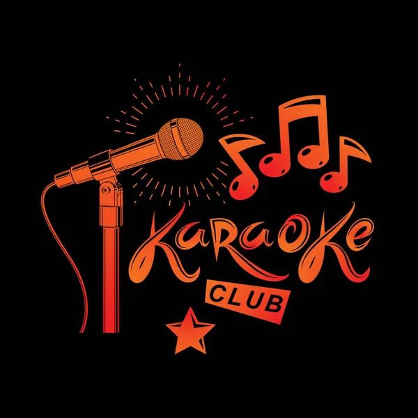 Nachtclub karaoke reclame poster samengesteld met werkgebied of reco — Stockvector