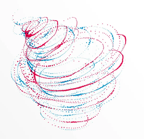 Partikel flöde Whirlpool färgglada vektor abstrakt bakgrund, lif — Stock vektor