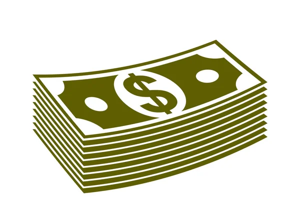 Dinheiro em dinheiro dólar pilha de notas vetor ilustração simplista —  Vetores de Stock