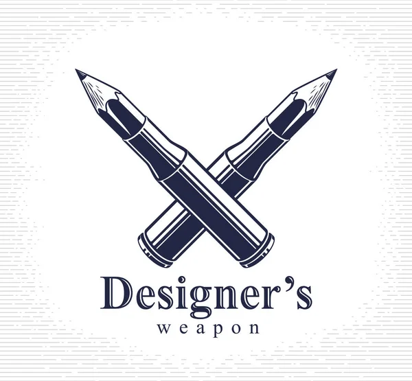 Idee ist ein Waffenkonzept, Waffe eines Designers oder Künstlers — Stockvektor