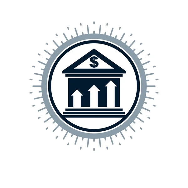 Logo concettuale bancario, simbolo vettoriale unico. Sistema bancario . — Vettoriale Stock