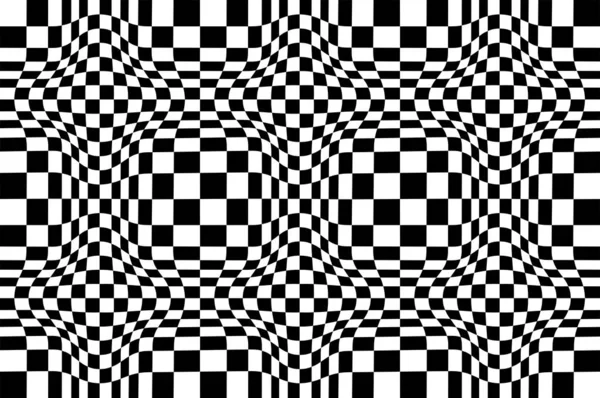 Motif sans couture à carreaux avec illusion optique de vo sphérique — Image vectorielle