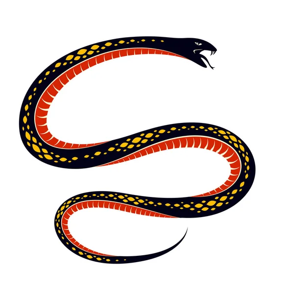 Tatuaggio vintage serpente velenoso, disegno vettoriale di pred aggressivo — Vettoriale Stock