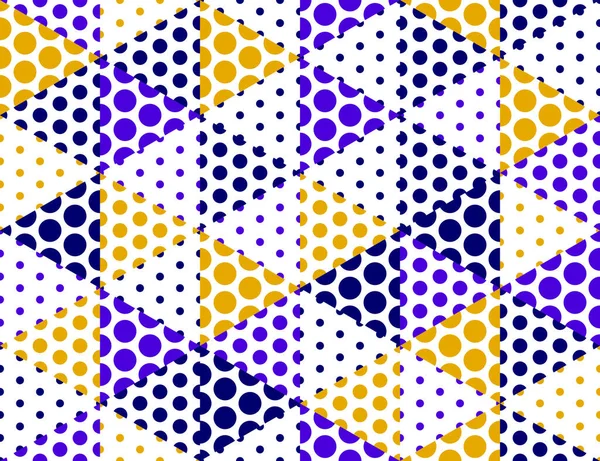 Dotted Geometric Seamless Pattern Cubes Dotty Boxes Blocks Vector Background — Stock Vector