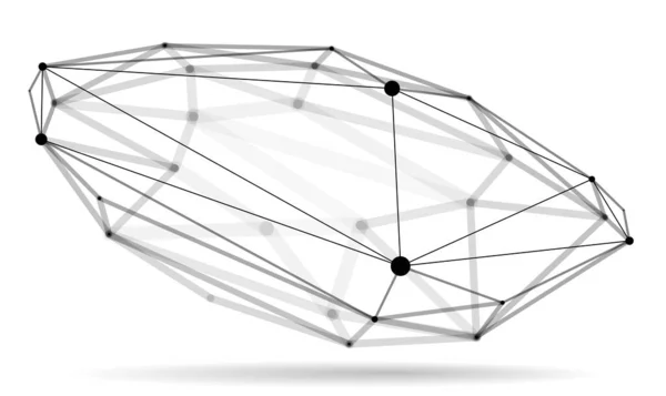 Abstrato Malha Forma Vetor Ilustração Pontos Conectados Com Linhas Tecnologia — Vetor de Stock