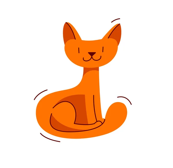 Lindo Gato Sentado Buscando Vector Ilustración Mascota Doméstica Dibujos Animados — Archivo Imágenes Vectoriales