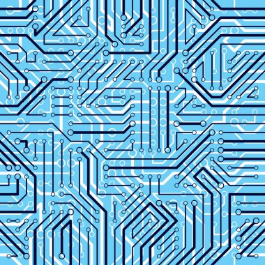 Devre panosu pürüzsüz kalıp, vektör arkaplan. Mikroçip teknolojisi elektronik duvar kağıdı tekrar tasarımı.
