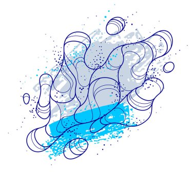 Beyaz arkaplanda el çizimi elementlerle soyut vektör illüstrasyonu.