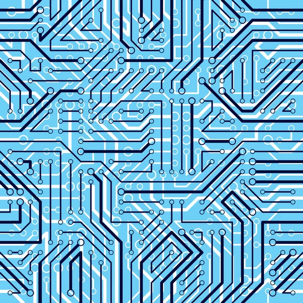 Circuit Board Naadloos Patroon Vector Achtergrond Microchip Technologie Elektronica Behang — Stockvector