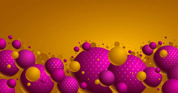 Illustration Vectorielle Sphères Pointillées Colorées Fond Abstrait Avec Belles Boules — Image vectorielle