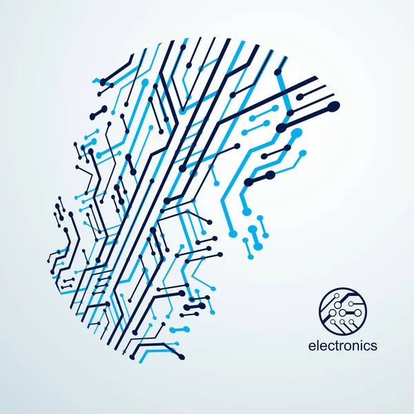 Teknikkommunikation Cybernetiskt Element Vektor Abstrakt Illustration Kretskort Modern Innovationsteknik Bakgrunden — Stock vektor