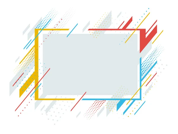 Artistieke Kleurrijke Frame Met Verschillende Elementen Geïsoleerd Witte Vector Abstracte — Stockvector