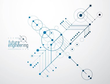 Gelecekçi soyut vektör teknolojisi arka planı. Makine mühendisliği duvar kağıdı.