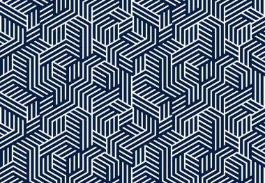 Çizgili küplerle Geometrik 3D kusursuz desen, çizgili kutular vektör arkaplanını engeller, mimari ve inşaat, duvar kağıdı tasarımı.