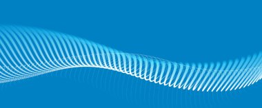 Parçacıklar büyük veri akışı vektörünü soyut güzel arka plan, teknoloji ve bilim soyutlaması, dalgalı hareketlerle uçan noktalar dizisi, 3D teknoloji ve bilim tasarımı.