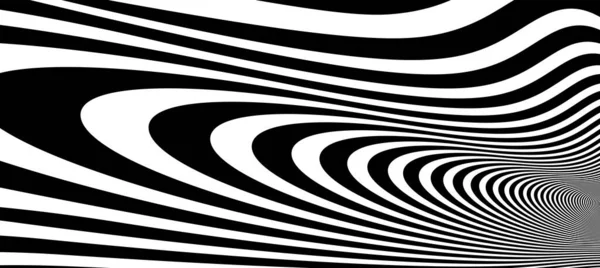 Abstrait Art Lignes Noires Blanches Perspective Hyper Vecteur Fond Abstrait — Image vectorielle