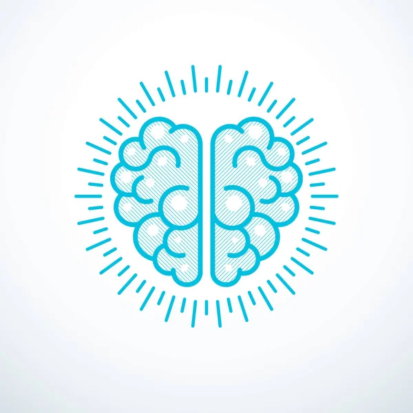 Ilustración Del Vector Cerebral Anatómico Humano Logotipo Icono — Vector de stock
