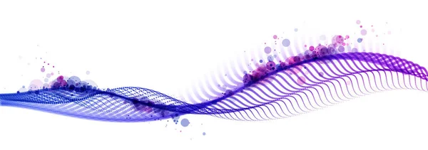 Flux Ondes Abstraites Particules Pointillées Liquides Vecteur Fond Abstrait Technologie — Image vectorielle