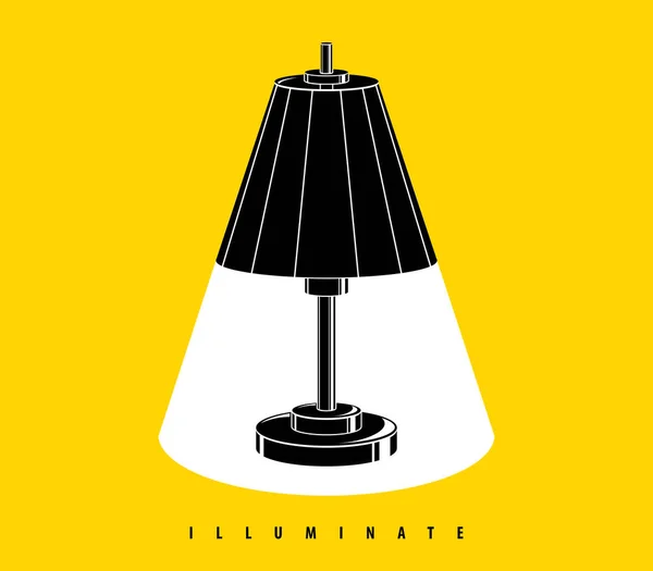 Lamp Verlichting Vector Reclame Poster Illustratie Met Kopieerruimte Voor Tekst — Stockvector