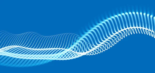 点滴粒子波流矢量抽象技术与科学背景 大数据流 纳米技术主题 优美的波浪形抽象设计点阵簇 — 图库矢量图片