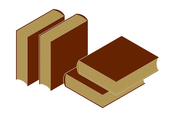 Livros Ilustração Vetorial Isométrica Isolado Branco Pode Ser Usado Como — Vetor de Stock