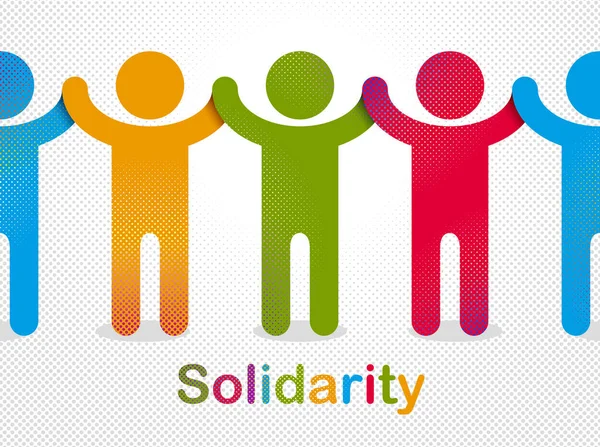 Mundial Gente Concepto Sociedad Global Diferentes Razas Solidaridad Estamos Pie — Vector de stock
