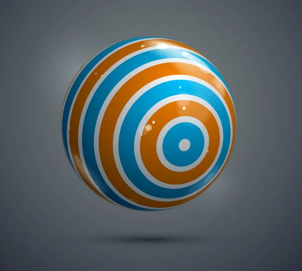 Esfera Brillante Realista Vector Abstracto Hermosa Bola Festiva Decorada Con — Archivo Imágenes Vectoriales