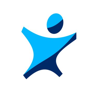 Beyaz, iş adamı işadamı sembolüne izole edilmiş basit insan vektör simgesi veya logosu.