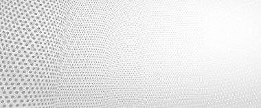 Noktalar desen vektör tasarımı, teknoloji teması, boyutsal nokta akışı perspektif, büyük veri, nanoteknoloji ile soyut tek renkli arkaplan.