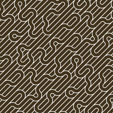 Bükülmüş çizgileri, geometrik soyut arkaplanı, çizgili ağı, optik labirenti, web ağını içeren katmansız vektör deseni.