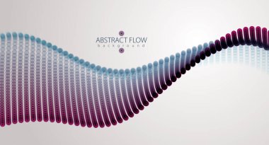 Dinamik parçacıkların ses dalgalarıyla soyut arkaplan. Vektör soyut arkaplanı. Bulanık noktalar, güzel çizimler..