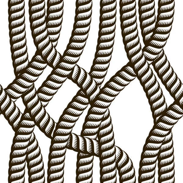 Seamless Nautical Rope Pattern Vector Endless Navy Illustration Loop Cord — Stock Vector