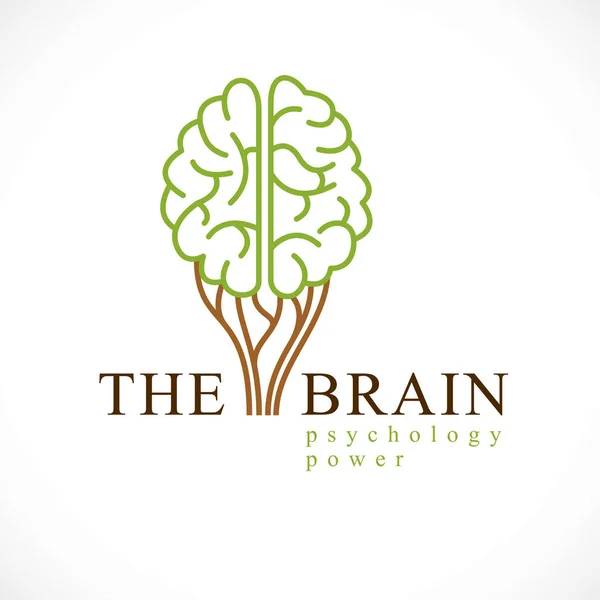 Mental Health Psychology Concept Vector Icon Logo Design Human Anatomical — Stock Vector