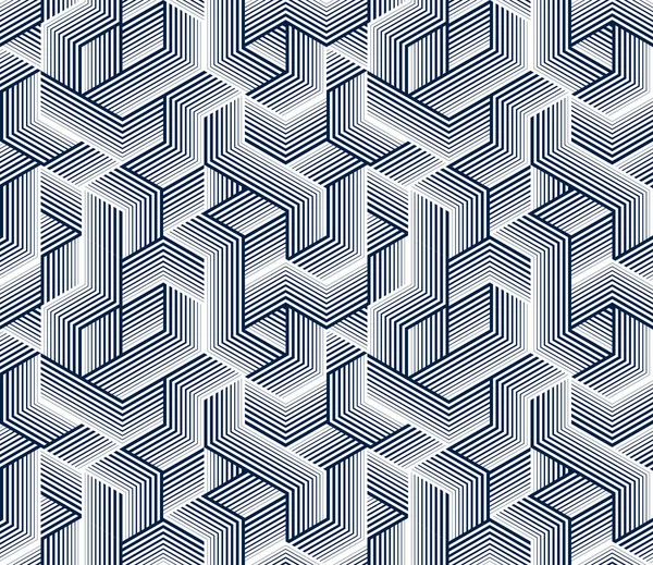 3Dキューブシームレスパターンベクトルの背景 並んでいる次元ブロック アーキテクチャと構築 幾何学的なデザイン — ストックベクタ