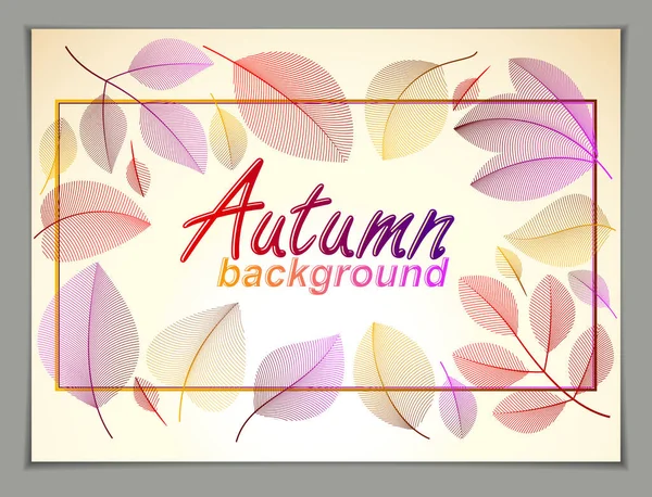 Autumn Horizontal Banner Design Vector Yellow Red Leaves Floral Beautiful — Stock Vector