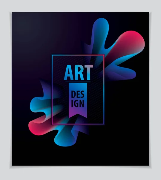 Forme Dégradée Cool Design Futuriste Forme Fleur Art Abstrait Vectoriel — Image vectorielle