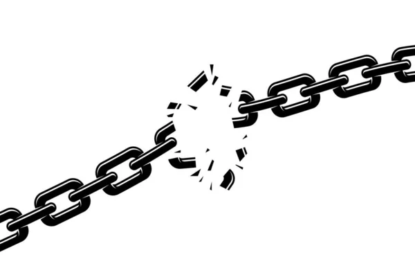 Breaking Chain Vrijheid Vrijheid Concept Vector Illustratie Posterstijl Bevrijding Zwakke — Stockvector