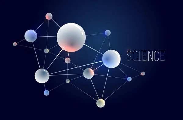 Moléculas Átomos Vetor Abstrato Fundo Ciência Química Física Tema Ilustração —  Vetores de Stock