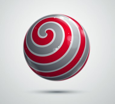 Soyut vektör gerçekçi parlak küre, desenle süslenmiş güzel şenlik topu, grafik tasarım elementi.