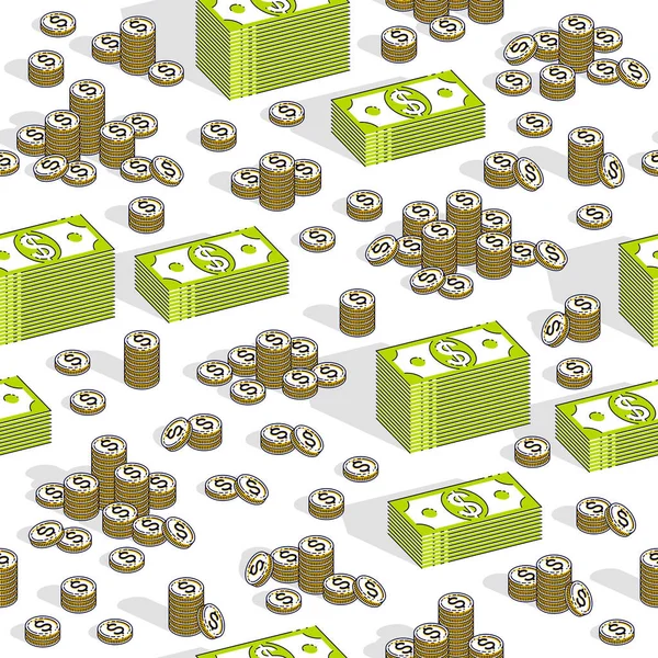Money Cash Seamless Background Backdrop Financial Business Website Economical Theme — Stock Vector