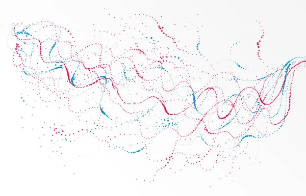 Stippen Deeltjes Stroomt Array Vector Abstracte Achtergrond Biologie Thema Ontwerp — Stockvector