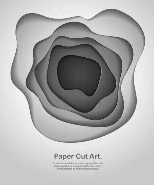 Abstraktní Šedé Pozadí Tvary Střihu Papíru Vektorová Ilustrace Stylu Střihu — Stockový vektor