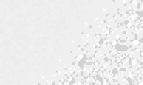Abstraktes Mosaik Vektorhintergrund Weiß Und Grau Monochrom Illustration Geometrische Fliesen — Stockvektor