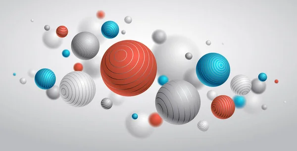 Realistische Gevoerde Bollen Vector Illustratie Abstracte Achtergrond Met Mooie Ballen — Stockvector