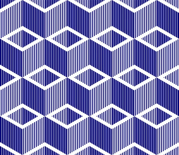 Nahtlose Isometrische Linien Geometrisches Muster Würfel Vektor Fliesen Hintergrund Architektur — Stockvektor