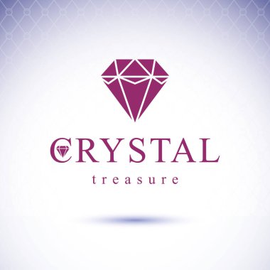 Vektör parlak değerli taş tasarım elementi. Lüks elmas amblemi, resim.