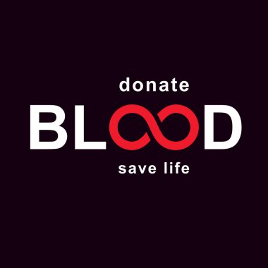 Sınırsız sembolden yapılmış vektör kanı. İnsan hayatı ve sağlığı hakkında endişelenin, kan kavramsal illüstrasyonunu bağışlayın..