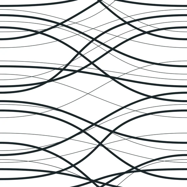 Verschlungene Geschwungene Linien Nahtloses Muster Vektor Wiederholen Endlosen Hintergrund Künstlerische — Stockvektor