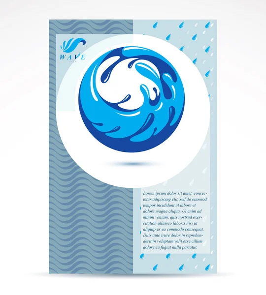 Empresa Tratamiento Agua Folleto Publicitario Para Uso Como Idea Diseño — Vector de stock