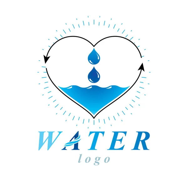 Логотип Вектора Свежести Океана Реклама Пивной Воды Концепция Охраны Окружающей — стоковый вектор